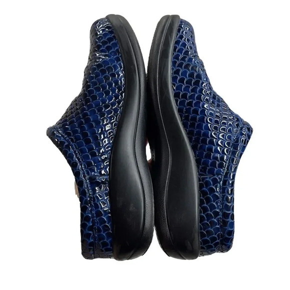 Alegria Kayla Droplet Blue Snake Embossed Professional Mules KAY - Picture 6 of 10